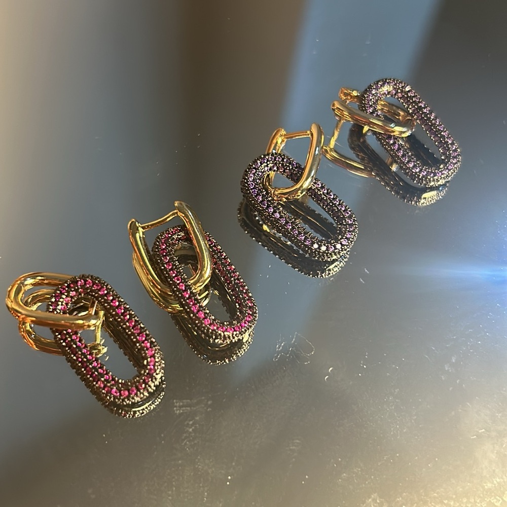 Gold with color - earrings more pic added